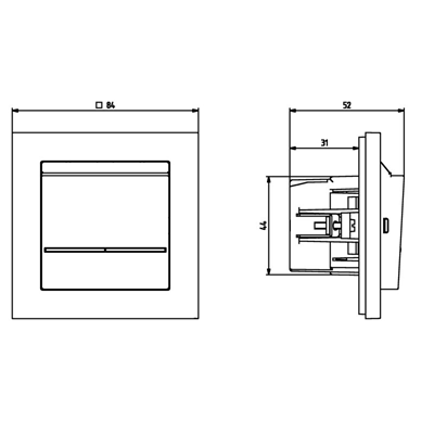 Conector SONATA Hotel, sin marco crudo