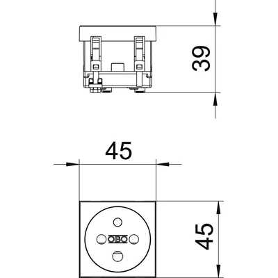 Conector STD-F0K SRO1 de 0°, simple, codificado con pin de conexión a tierra.