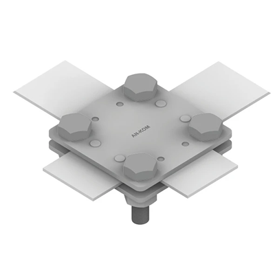 Conector transversal 2 placas 4 x M10 ancho de aro 30 mm galvanizado en caliente