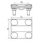 Conector transversal de 4 orificios y 3 placas; B hasta 30 mm /OC/