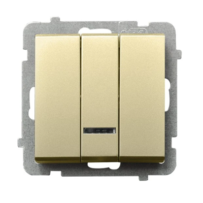 Conector triple SONATA, sin marco, oro champagne