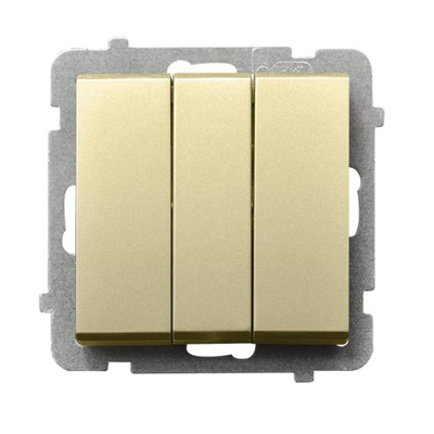 Conector triple SONATA, sin marco, oro champagne