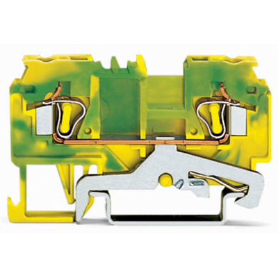 Connecteur 2 fils PE 4mm² jaune-vert 100pcs.