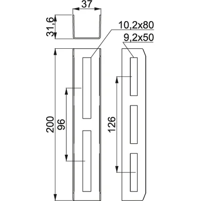 Connecteur à profil en C LC40H35MC, épaisseur de tôle : 1,5 mm