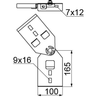 Connecteur additionnel articulé LDDCH100 N, épaisseur de tôle : 2 mm