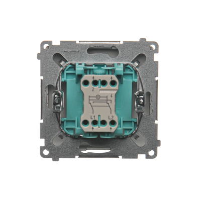 Connecteur croisé avec rétroéclairage (module) 10A 250V bornes à vis inox (métallique)