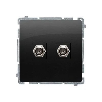 Connecteur d'antenne double de type F Simon Basic WMUA-05xxx2-Y011 (module) ; noir