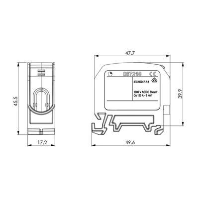 Connecteur de rail fileté STB 35 Al/Cu 87210 SIMBLOCK bleu