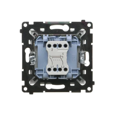 Connecteur en croix Simon 55 WMDL-0106Lx-143 sans pictogramme (module) 10 AX, 250 V~, connecteurs rapides ; aluminium mat