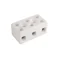 Connecteur fileté, porcelaine (avec trous pour le vissage), 6 mm2, 3 pistes, 15 pcs.