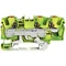 Connecteur PE à 3 fils avec bouton-poussoir 6 mm², jaune-vert