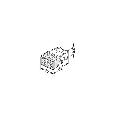 Connecteur pour boîtiers d'installation 2x2,5mm² transparent-blanc