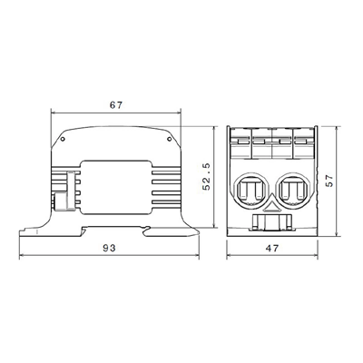 Connecteur pour rail fileté Al/Cu 87520 SIMBLOCK gris