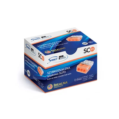 Connecteur rapide SCP3 transparent/orange (boîte de 100 pièces)
