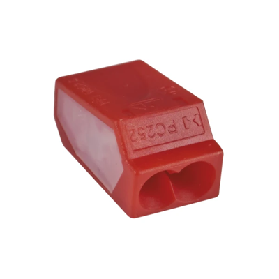 Connecting terminals made of nylon 2-pole red