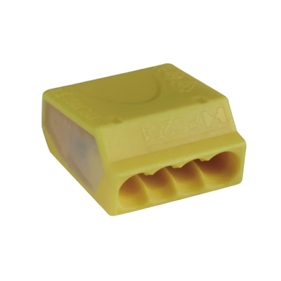 Connecting terminals made of nylon 4-pole yellow