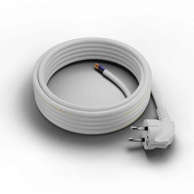 Connection cable with angled plug UniSCHUKO; 3x1.5; OMY żo; 5m; white