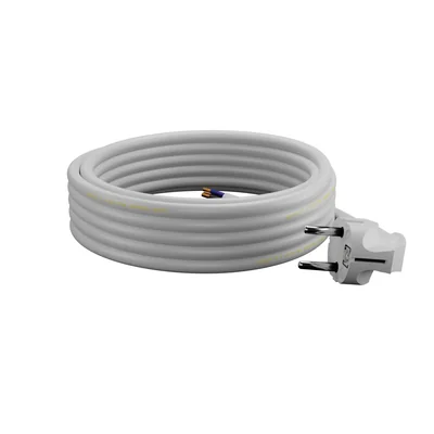 Connection cable with angled plug UniSCHUKO; 3x1.5; OMY żo; 5m; white