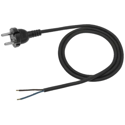 Connection cable with molded straight UNISCHUKO plug black 250V~/16A H05VV-F 3x1.5mm² - 5m PZ1.5P-05-2H05