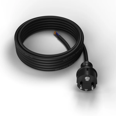 Connection cable with straight plug IP44 3x1.5 H05RR 5m black