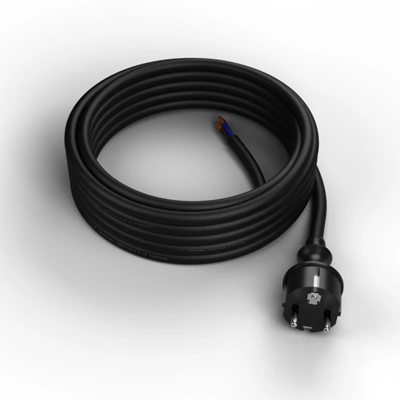 Connection cable with straight plug IP44 3x2.5 H05RR 5m black