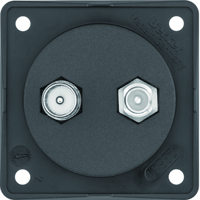 Connection socket - aerial TV/SAT black, matt Integro mechanism