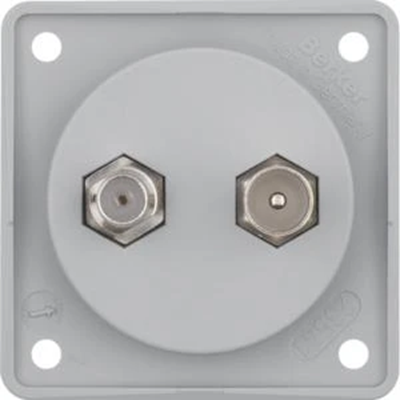 Connection socket - aerial TV/SAT grey, matt Integro mechanism