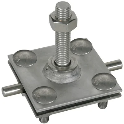 Connection terminal with threaded pin for M12 earthing terminal with diameter 7-10 mm (wire) / width 30-40 mm (flat bar), stainless steel AK 7.10 FL40 GBM12X55 V4A