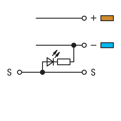 Connector for 2.5mm² sensors with LED