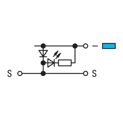Connector for actuators with LED 24 V DC