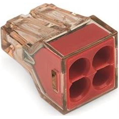 Connector for installation boxes 4 x 4mm2 brown-red