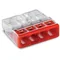 Connector for installation boxes 4x2.5mm² transparent-red