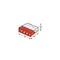 Connector for installation boxes 4x2.5mm² transparent-red