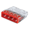 Connector for installation boxes 4x2.5mm² transparent-red