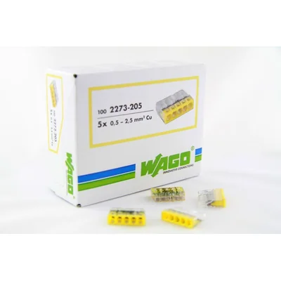 Connector for installation boxes 5x2.5mm² transparent-yellow