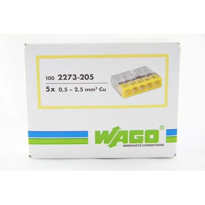 Connector for installation boxes 5x2.5mm² transparent-yellow