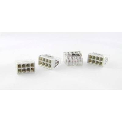 Connector for installation boxes 8x2.5mm² transparent-light grey