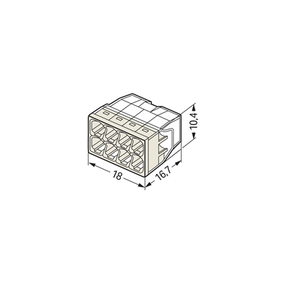 Connector for installation boxes 8x2.5mm² transparent-light grey