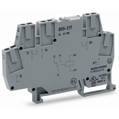 Connector with miniature relay 115V DC 1p