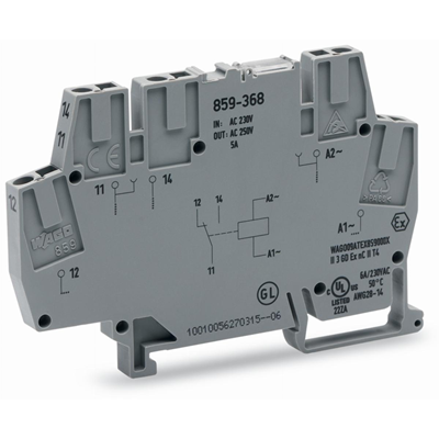 Connector with miniature relay 230V AC 1p