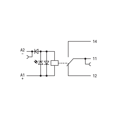 Connector with miniature relay 24V DC 1p