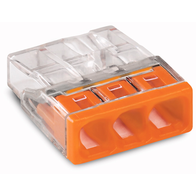 Connectors for installation boxes 3x2.5mm² transparent-orange