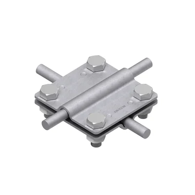 Connettore a croce /grande/ B=40 mm (2 piastre - 4xM8) zincato a caldo