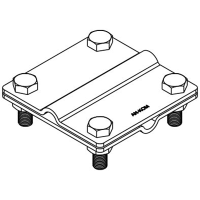 Connettore a croce /grande/ B=50 mm (2 piastre - 4xM8) zincato a caldo