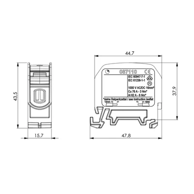 Connettore binario filettato 16mm² blu
