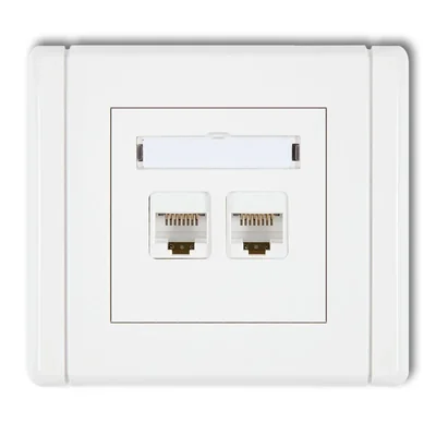 Connettore FLEXI doppio per computer, 2xRJ45, cat. 5e, 8 pin, bianco
