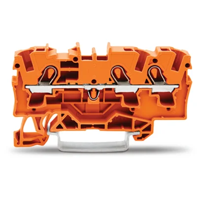Connettore passante a 3 fili da 4 mm², arancione 2004-1302