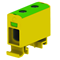 Connettore per guida filettata AL/CU, 1,5 - 50 mm2, TS 35, 1 binario, 2 fori. morsetto, giallo