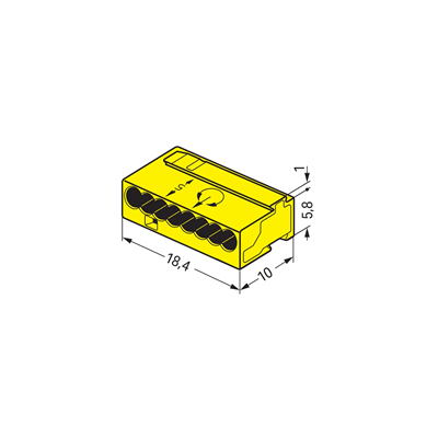 Connettore per installazione MIKRO 8x0,6 - 0,8mm² giallo 50 pz.