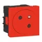 CONNEXION MOSAIC GN 2P+Z VIA BORNES AUTOMATIQUES - 2 MODULES ROUGES 16A-250V~
